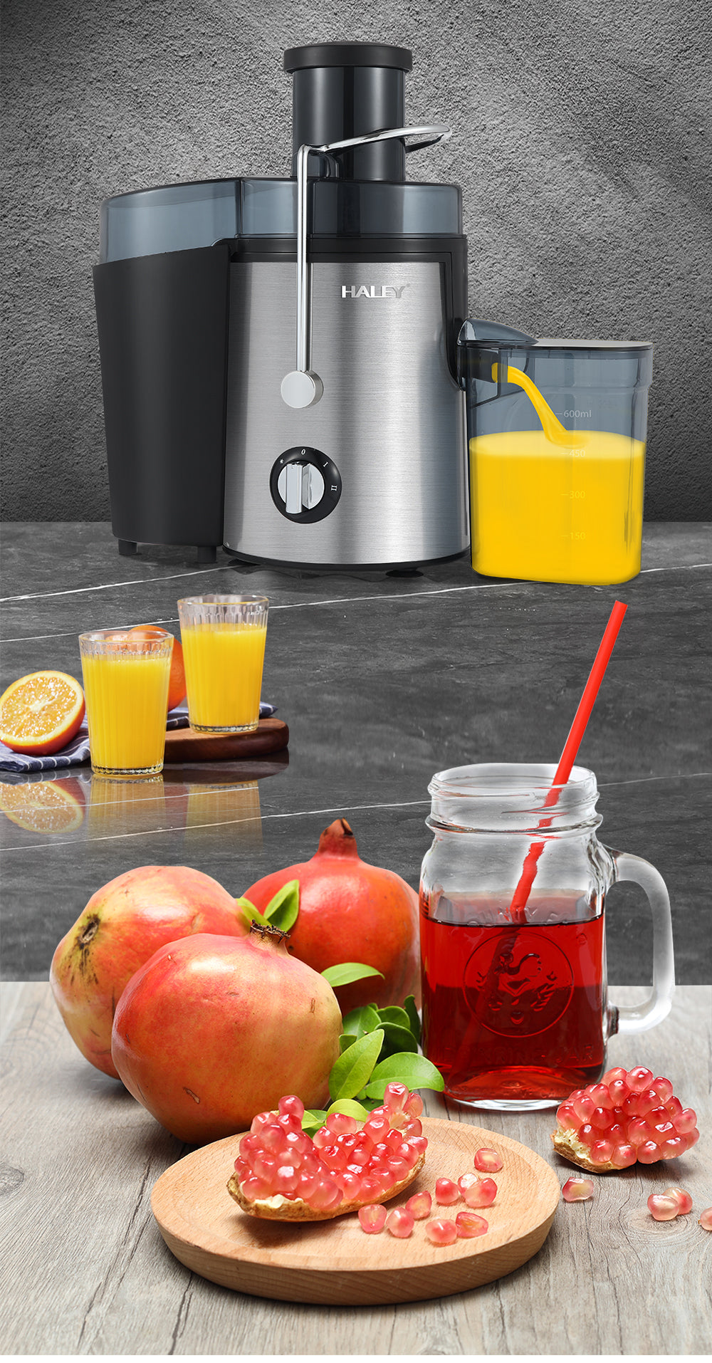 Storcător de Citrice Electric HALEY 1000W – Panou Touch, Zgomot Redus, Capacitate 500ml, Motor Puternic
