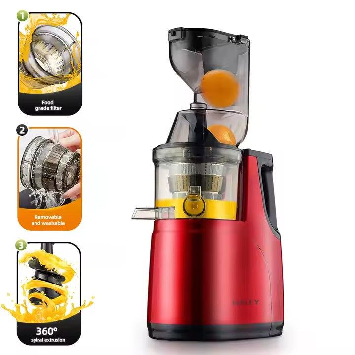 Storcator de Citrice Electric HALEY, 150W, 500ML, Eficienta Ridicata, Zgomot Redus, Functii Avansate, Roșu/Negru