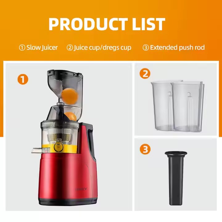 Storcator de Citrice Electric HALEY, 150W, 500ML, Eficienta Ridicata, Zgomot Redus, Functii Avansate, Roșu/Negru