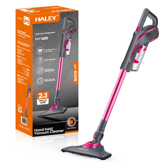 Aspirator HALEY cu băț Fără Fir, Aspirator pentru Covoare, de UZ Casnic, Compact, Puternic si Usor de Utilizat, Roz