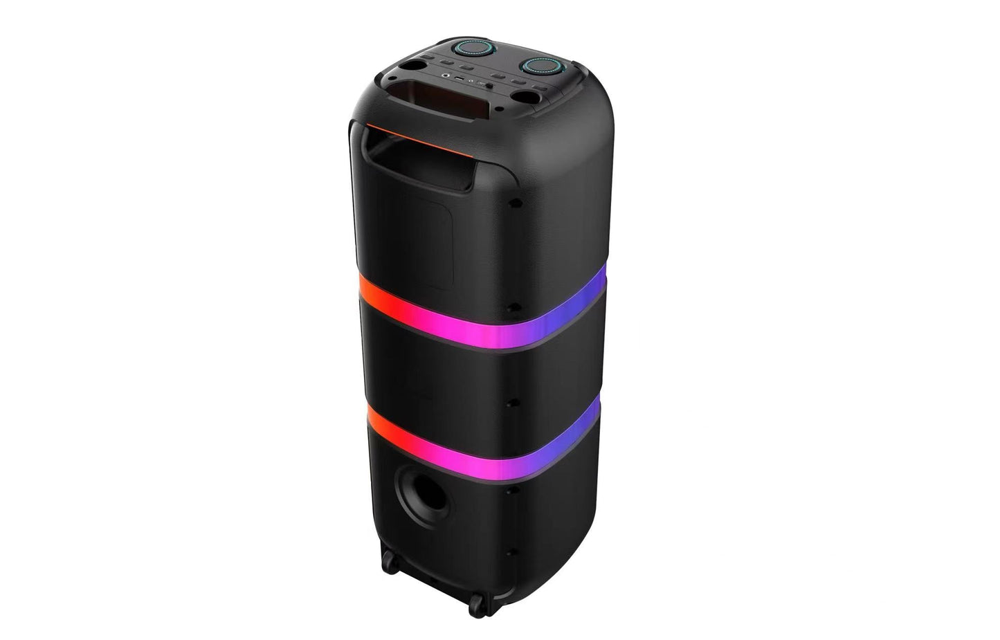 Boxa Portabila AT PERFORMANCE®, cu Lumini RGB, cu Maner, Putere 300W, MP3, USB, Bluetooth, TF, WIFI, Slot Microfon, Acumulator, Negru