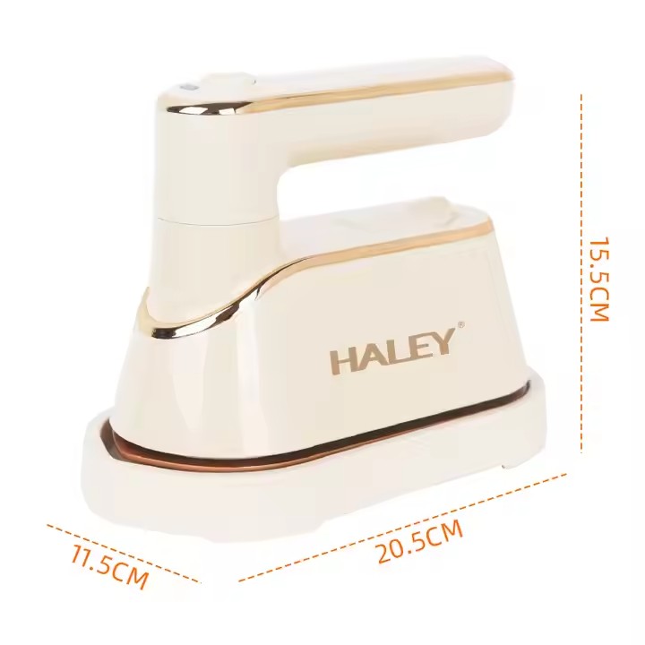 Fier de Călcat Electric HALEY 1300W, Mic Portabil de Înaltă Calitate, cu Abur, Puternic, Crem