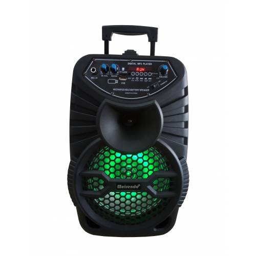 Boxă Portabilă Kolav 15" Bluetooth cu Woofer și Lumină, USB/FM/TF/TWS, Intrare Microfon și AUX, Baterie Reîncărcabilă 7,4V 2000mA, Căruț cu Roți, 5 Butoane, Telecomandă USB
