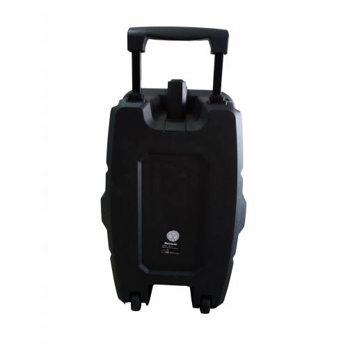 Boxă Portabilă Kolav 15" Bluetooth cu Woofer și Lumină, USB/FM/TF/TWS, Intrare Microfon și AUX, Baterie Reîncărcabilă 7,4V 2000mA, Căruț cu Roți, 5 Butoane, Telecomandă USB