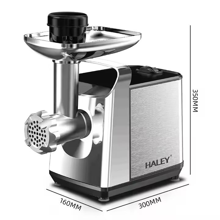Mașină de Tocat Carne HALEY, 3000W, Unelte Metalice, Carcasă din Oțel Inoxidabil, Argintiu