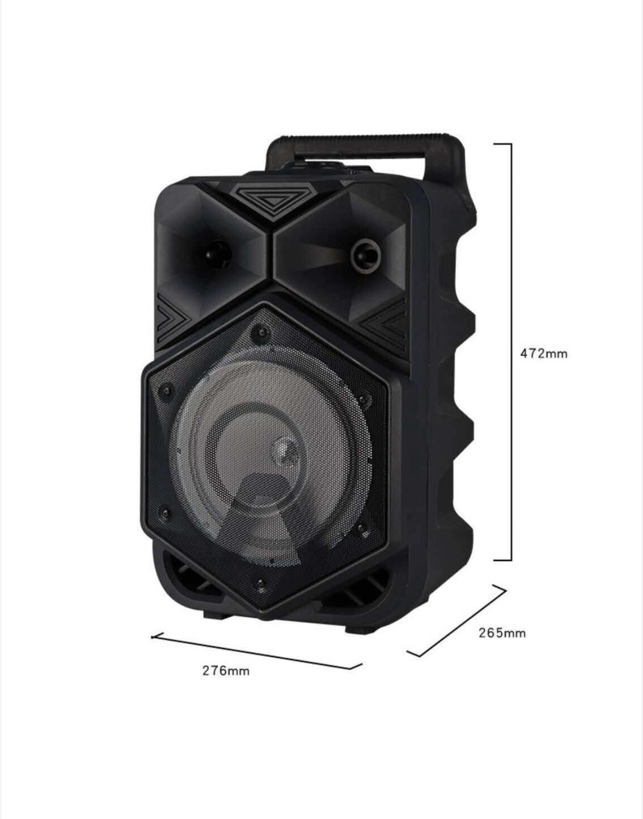 Boxă Portabilă cu Bluetooth, Microfon, Telecomanda, USB, Lumini LED