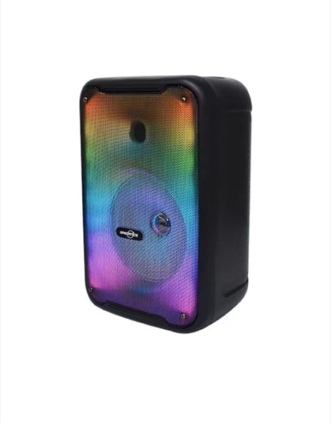 Boxă Portabilă, Bluetooth, Putere 20W, Lumini LED RGB, Audio HD, FM Radio, USB, AUX, Cititor SD Card, 360x240x190 mm, Negru
