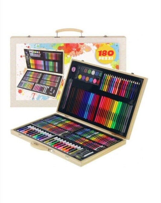 Set artistic pentru copii, Azaris, 180 de piese, multicolor, 47,5x4,5x31,5cm