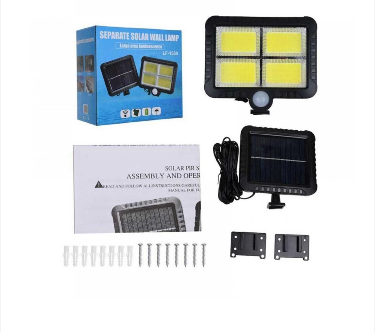 Set 2 X Proiector Solar 120 LED 6 COB Cu Senzor De Mișcare, De Lumină și Telecomandă