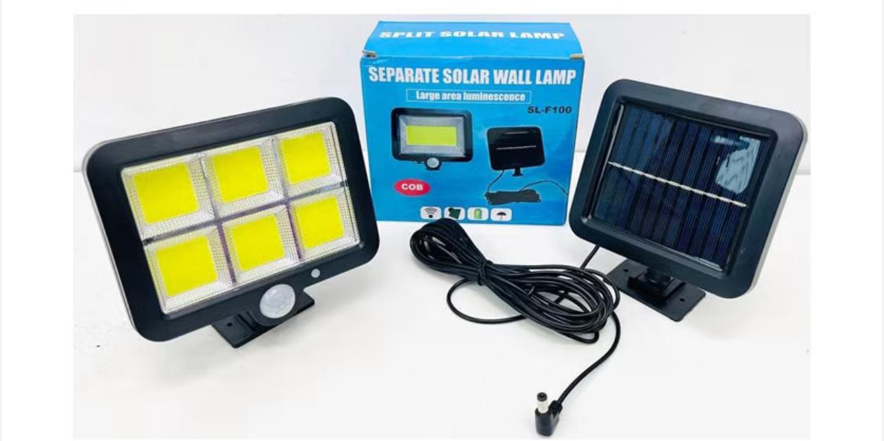 Set 2 X Proiector Solar 120 LED 6 COB Cu Senzor De Mișcare, De Lumină și Telecomandă
