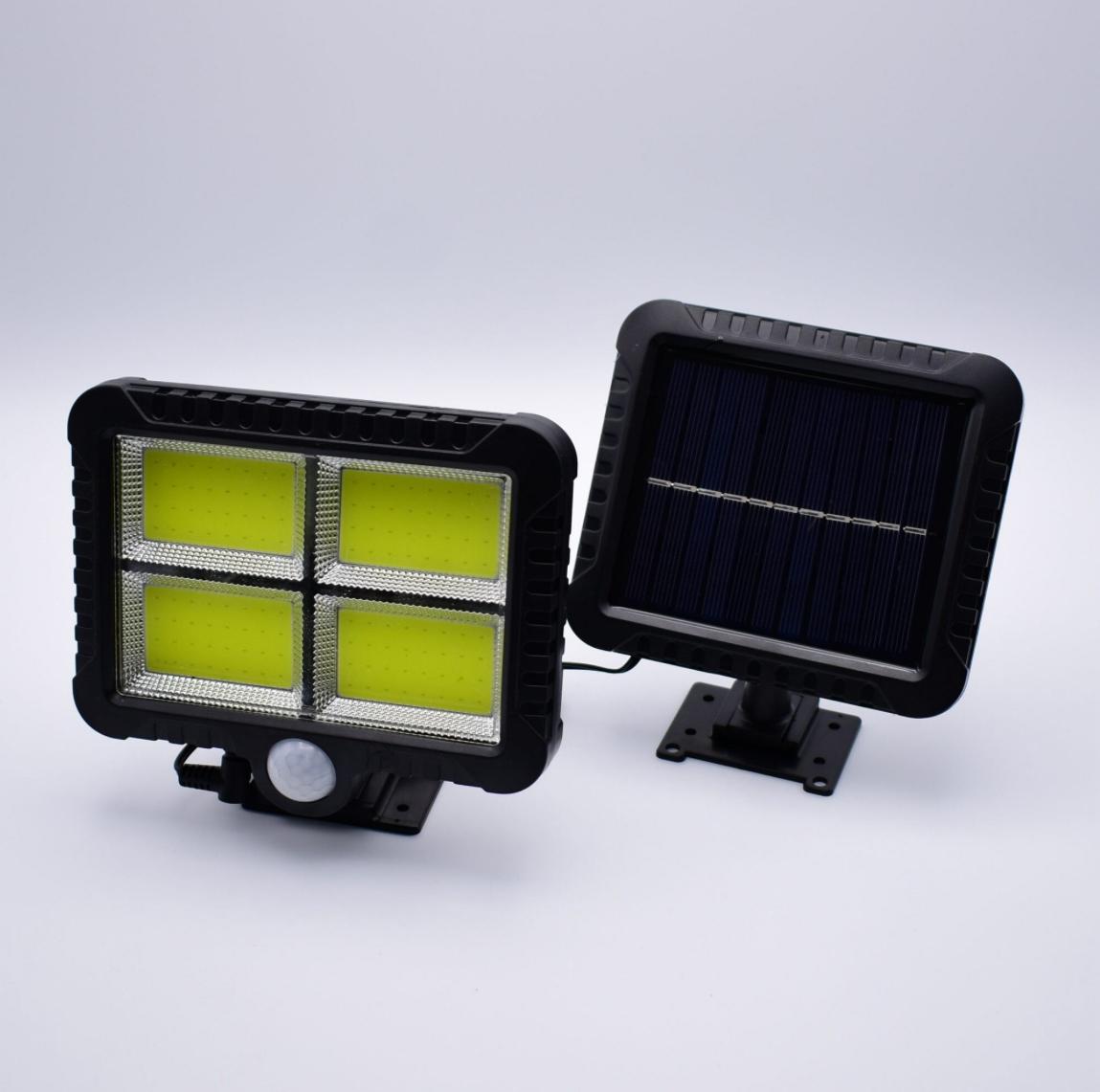 Set 2 X Proiector Solar 120 LED 6 COB Cu Senzor De Mișcare, De Lumină și Telecomandă