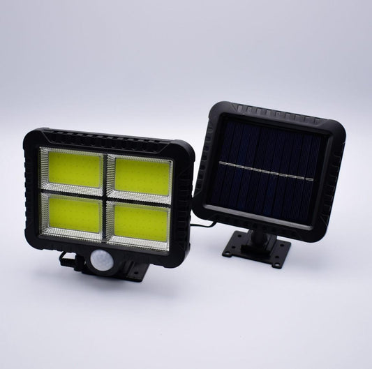 Set 2 X Proiector Solar 120 LED 6 COB Cu Senzor De Mișcare, De Lumină și Telecomandă