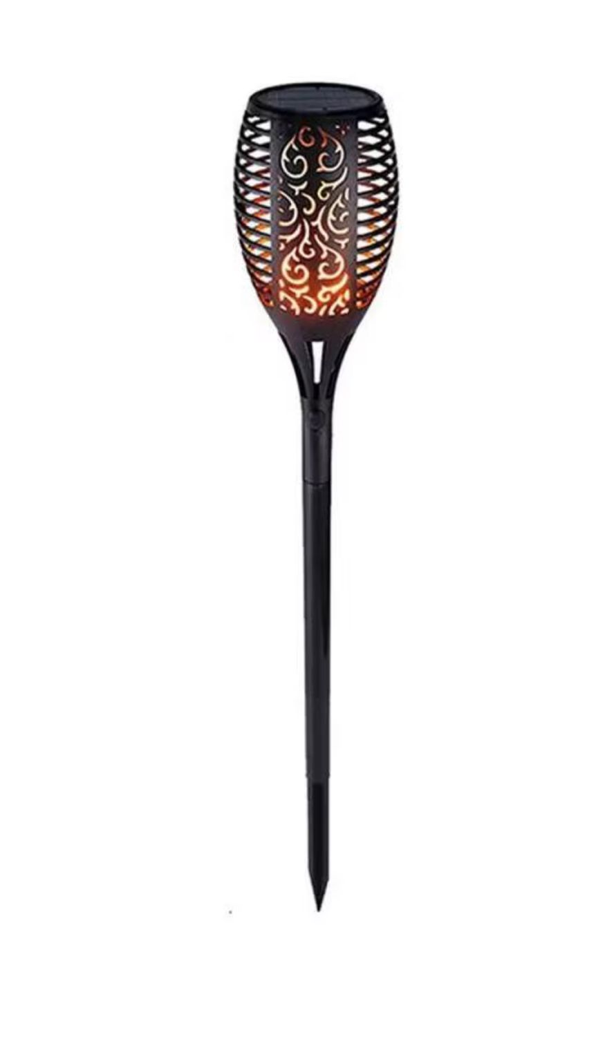Lampă Solară Pentru Grădină, Torță Cu Efect De Flacără, 47 cm, Negru