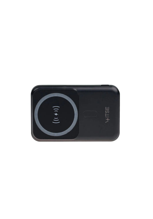 Baterie Externă Wireless Vitse Slim by Vitse 12.000 mAh, Compatibilă iPhone 12-15 Pro și Android, Power Bank fast charger, incărcare Wireless QI 20W, Portabilă, Cablu Type-C, Negru