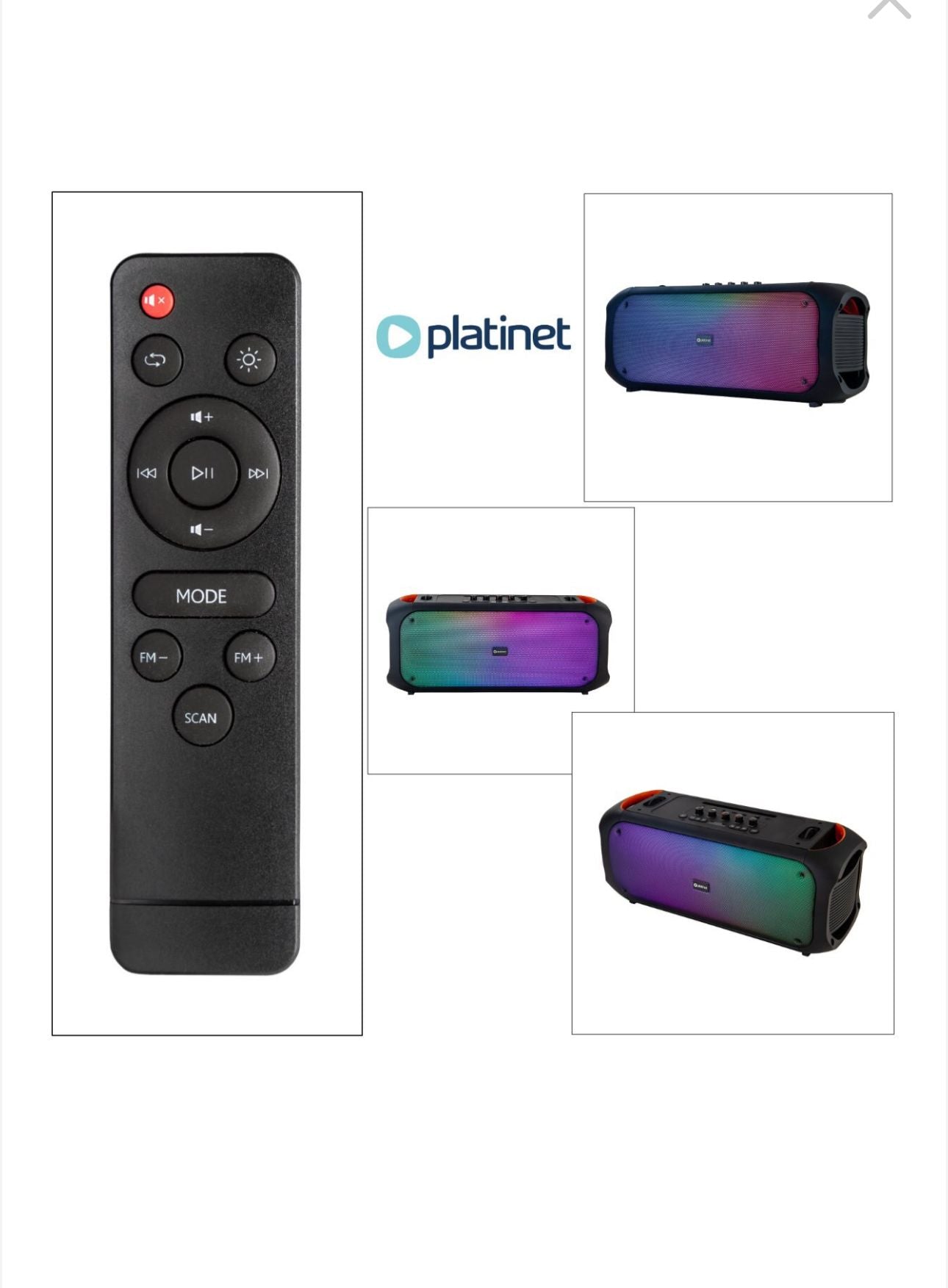 Boxa portabila Platinet Boombox Light Fusion RGB, 60W RMS, TWS, Bluetooth