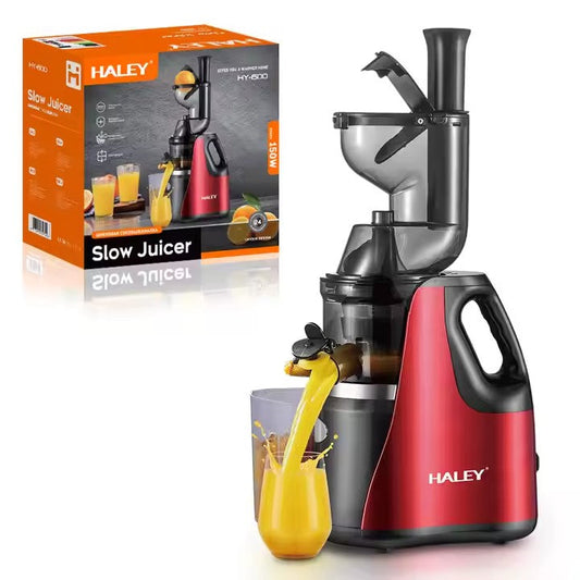 Storcator de citrice HALEY, 150W, Sistem anti-alunecare, Inox, Roșu/Negru