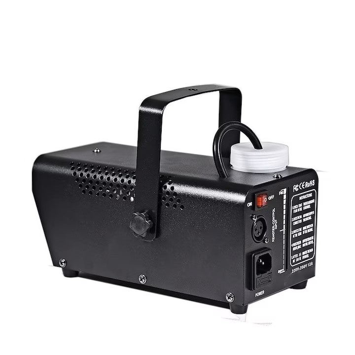 Masina de fum, AT PERFORMANCE®, cu LED-uri 600W, telecomanda, jocuri de lumini, metal, Negru.